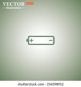 Green icon on a green background. battery, vector illustration, EPS 10