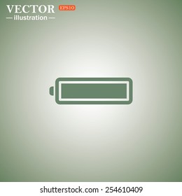 Green icon on a green background. battery, vector illustration, EPS 10