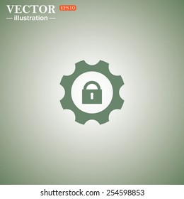 Green icon on a green background. block settings , vector illustration, EPS 10