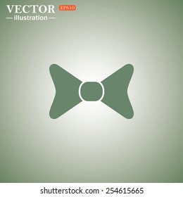 Green icon on a green background. bow tie. Vector illustration, EPS 10