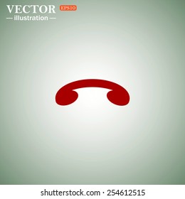 Green icon on a green background. challenge, to end the call. Vector illustration, EPS 10