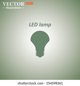 Green icon on a green background. LED lamp , vector illustration, EPS 10