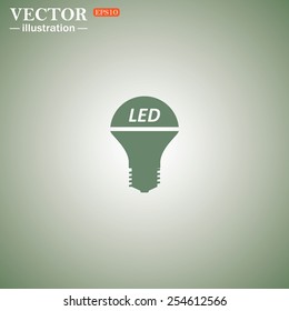 Green icon on a green background. LED lamp , vector illustration, EPS 10