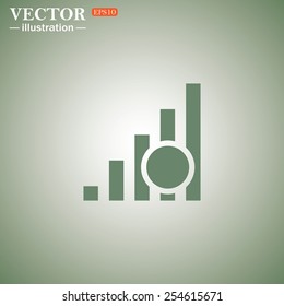 Green icon on a green background. no signal, poor signal strength, signal strength indicator, vector illustration, EPS 10