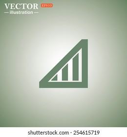 Green icon on a green background. no signal, poor signal strength, signal strength indicator, vector illustration, EPS 10