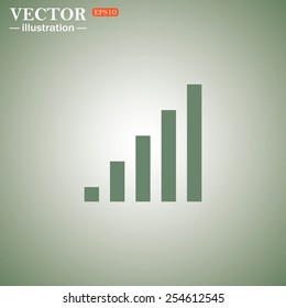 Green icon on a green background. signal strength indicator, vector illustration, EPS 10