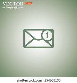 Green icon on a green background. SMS messages, vector illustration, EPS 10