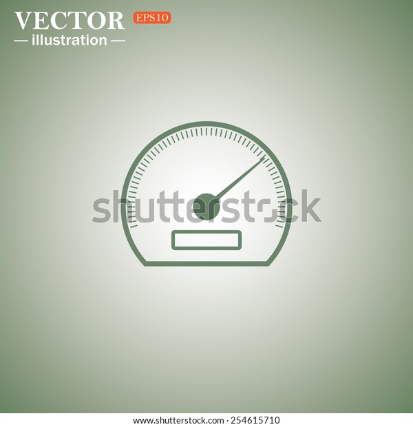 Green icon on a green background. speedometer. Vector\
illustration EPS 10 
