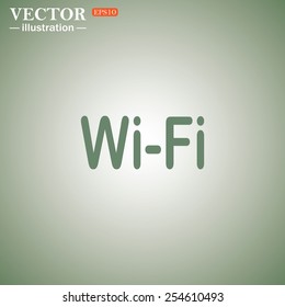 Green icon on a green background. The wireless network , vector illustration, EPS 10
