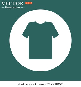 The green icon on a white circle on a green background. Tshirt, vector illustration, EPS 10