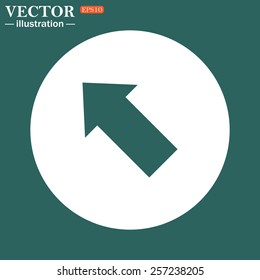 The green icon on a white circle on a green background. arrow indicates the direction, vector illustration, EPS 10