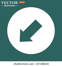 The green icon on a white circle on a green background. arrow indicates the direction, vector illustration, EPS 10