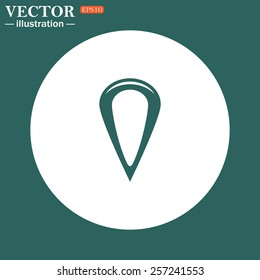 The green icon on a white circle on a green background. gps,  vector illustration, EPS 10