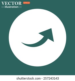 The green icon on a white circle on a green background. arrow indicates the direction, vector illustration, EPS 10