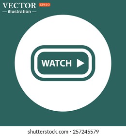 The green icon on a white circle on a green background. of online news, vector illustration, EPS 10 