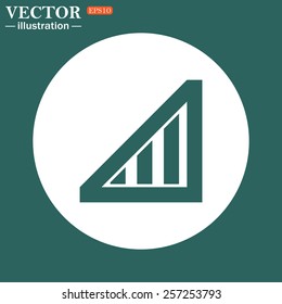 The green icon on a white circle on a green background. no signal, poor signal strength, signal strength indicator, vector illustration, EPS 10