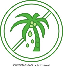 Green Icon Palm Oil Free. Vector Icon. No Harmful Food Ingredients. Label for Natural and Organic Products