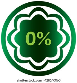 Green icon percent zero