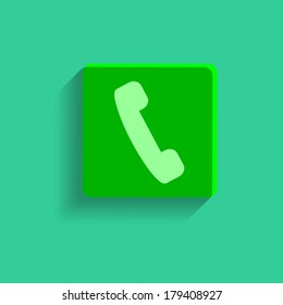 Green icon of a phone 