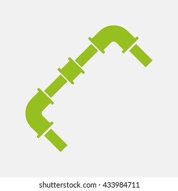 Green icon of Pipe on Light Gray background. Eps-10.