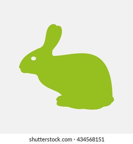 Green Icon Rabbit On Light Gray Stock Vector (Royalty Free) 434568151 ...