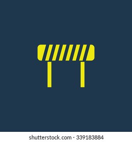 Green icon of Road Block on dark blue background. Eps.10