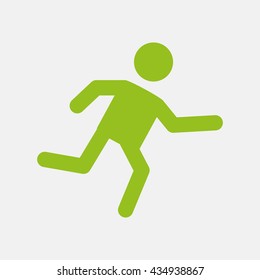 Green icon of Runner on Light Gray background. Eps-10.
