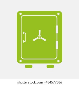 Green icon of Safe on Light Gray background. Eps-10.