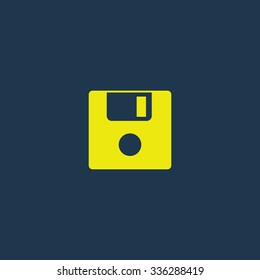 Green icon of Save on dark blue background. Eps.10