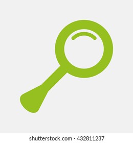 Green icon of Search on Light Gray background. Eps-10.