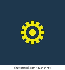 Green icon of Setting on dark blue background. Eps.10