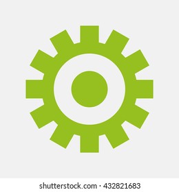 Green icon of Setting on Light Gray background. Eps-10.