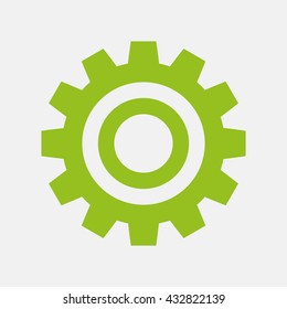 Green icon of Setting on Light Gray background. Eps-10.
