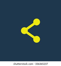 Green icon of Share on dark blue background. Eps.10