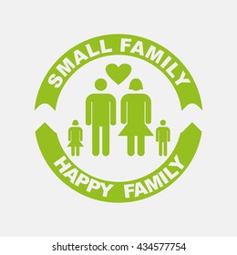 Green icon of Small  Family on Light Gray background. Eps-10.