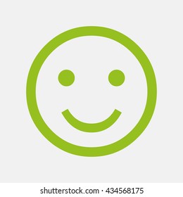 Green icon of Smiley on Light Gray background. Eps-10.