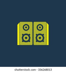 Green icon of Speaker on dark blue background. Eps.10
