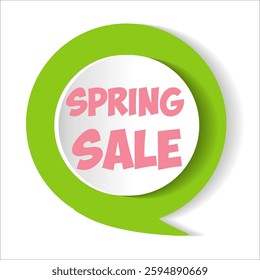 Green icon spring sale. Vector Illustration.