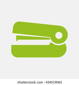 Green icon of Stapler on Light Gray background. Eps-10.