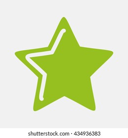 Green icon of Star on Light Gray background. Eps-10.