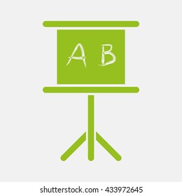 Green icon of Teaching Stand on Light Gray background. Eps-10.