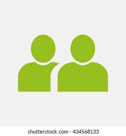 Green icon of Team on Light Gray background. Eps-10.
