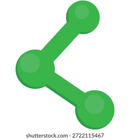 Grünes Symbol mit drei verbundenen Kreisen, die eine gedrehte "K"-Form bilden, die häufig zum Teilen verwendet wird