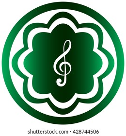 Green icon treble clef