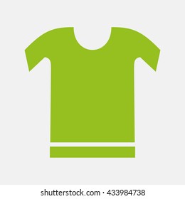Green icon of T-Shirt on Light Gray background. Eps-10.