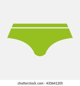 Green icon of Under Garments on Light Gray background. Eps-10.