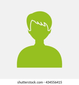Green icon of User on Light Gray background. Eps-10.