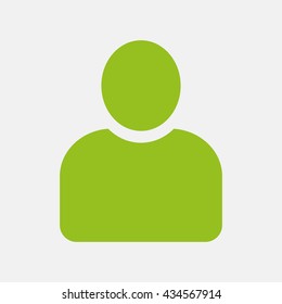 Green icon of User on Light Gray background. Eps-10.