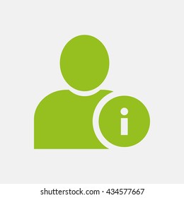 Green icon of User on Light Gray background. Eps-10.