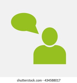 Green icon of User on Light Gray background. Eps-10.